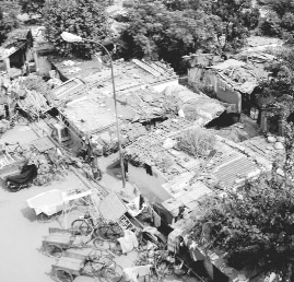 Slum-dwellers have encroached upon land