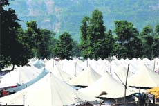 Tents set up at Laljiwala in Haridwar. 