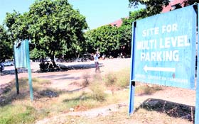 A view of the vacant multi-level parking site at Sector 17 in Chandigarh