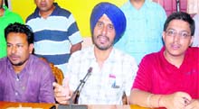 BEd Teachers Front members address a press conference in Jalandhar on Tuesday. 