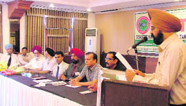 Dignitaries at the inauguration ceremony of a programme on disaster management in Ludhiana on Wednesday. 