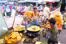 Sweets being prepared in a shop in Amritsar. 