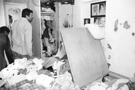 The ransacked house at Sector 19 in Panchkula. 
