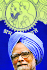Prime Minister Manmohan Singh at a function in New Delhi on Thursday