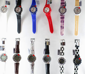 Watch phones by Burg shown at the Cellular Telecommunications Industry Association (CTIA) Enterprise & Applications event in San Diego, California