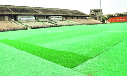 This repaired AstroTurf will be replaced by a new one at the Hockey Stadium in Sector 42, Chandigarh. 