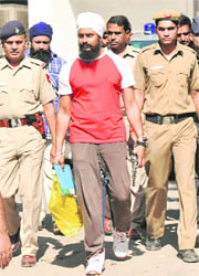 Jagtar Singh Hawara, main accused in the Beant Singh assassination case, in Chandigarh. 