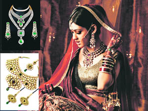 Clockwise from top left: Designs by Varuna D. Jani’s Bridal Collection; Tanishq Wedding Collection for Punjabi bride; and Vikas Chain and Jewellery