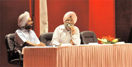 District Health Officer Dr RS Randhawa makes a point during an interaction at the sixth annual conference of the Indian Association of Preventive and Social Medicine (IAPSM).