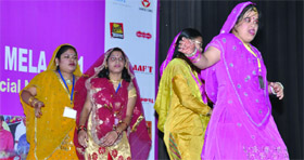 Special children perform at the MTNL Perfect Health Mela at Balvant Ray Mehta Vidya Bhavan in New Delhi on Monday.