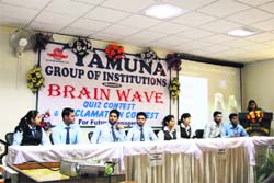 Student of different institutions from Haryana participate in a quiz competition at the Yamuna Group of Institutions in Gadhauli.