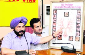 Dr HJ Singh adresses mediapersons in Jalandhar on Monday