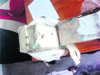 Damp and fungus-infested question papers that arrived at the SSN Memorial Senior Secondary School during the ongoing examination of class X. 