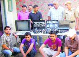The four accused, who were running a cricket betting racket, in police custody on Tuesday