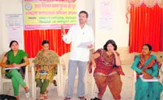 A speaker during a voters awareness campaign in Dehradun on Tuesday. 
