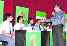 A Limca Book of Records Quiz Competition is held at Scholars' Home in Dehradun on Tuesday. 