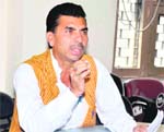 Rao Affaq Ali, general secretary of the Uttarakhand Congress Committee, talks to mediapersons in Haridwar on Tuesday.