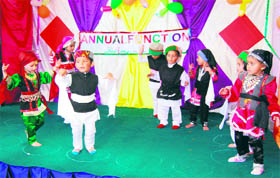 Small wonders: Children perform during the Annual Day function of Seplings School in Shimla.