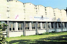 A view of Parbodh Chander Memorial Hall, which is facing fund crunch, in Gurdaspur.
