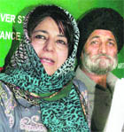 PDP president Mehbooba Mufti addresses a press conference in Jammu on Wednesday.