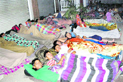 Candidates spend a night in the open during a recruitment rally at Guru Nanak Stadium in Kapurthala