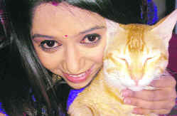 Feline charm: Yashashri Masurkar with her cat