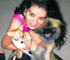 Two for joy: Sukriti Khandpal with Lama and Shumba