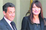 The proud parents: Frances President Nicolas Sarkozy and his wife Carla Bruni-Sarkozy. 