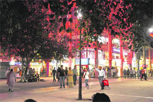 Festive spirit: The Sector-17 Piazza is glowing with lights of varied hues.