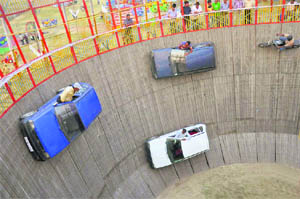 Acrobats perform at the Maruti Circus.