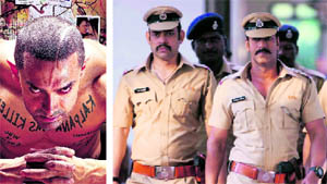 Aamir Khan’s Ghajini had put the zing back into Mumbai showbiz; and (right) Ajay Devgn-starrer Singham was crammed with action sequences