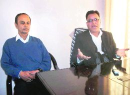 Mussoorie Municipal Council President OP Uniyal addresses mediapersons in Mussoorie on Saturday.