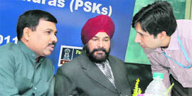 MK Pardeshi, Joint Secretary, Ministry of External Affairs, at the inauguration ceremony of passport seva kendras in Jalandhar on Monday.