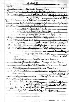A photocopy of the class X (first semester) English question paper; and (right) a handwritten copy of the same.