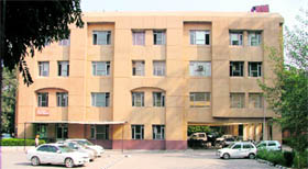 A relatively empty parking lot after the office was shifted in Ludhiana.