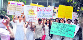Volunteers participate in an eco-friendly Diwali awareness rally organised by the NSS Unit of Khalsa College for Women in Ludhiana.