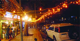 The illuminated Janpath on Tuesday. 
