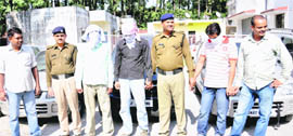 A gang of vehicle thieves arrested by the Dehradun police on Tuesday.