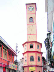 A file picture of the old Clock Tower that was demolished in Landour Bazar,