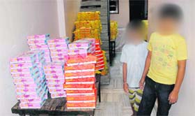 The two minors who were found working at a sweetmeat shop at Central Town in Jalandhar
