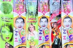 Pictures of Hollywood actors on cracker boxes