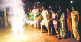 Diwali celebrations in full swing at Phase IX, Mohali.