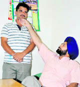 Accused Munish Kumar (standing) at GMCH in Sector 32, Chandigarh, on Thursday.