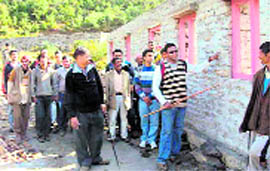 Rajesh Kumar, District Magistrate, Pithoragarh, during his visit to Namik village.