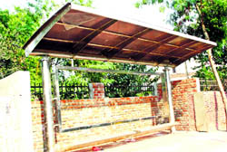 A bus shelter near the gate of Government College for Women in Rohtak