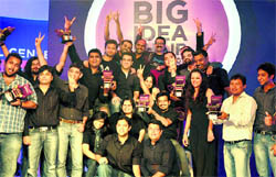 The Ogilvyone Worldwide team celebrates after winning the Big Idea Chair Award, 2011, in Gurgaon