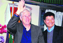 Hollywood actor Richard Gere with the Prime Minister of the Tibetan government-in-exile, Lobsang Sangay
