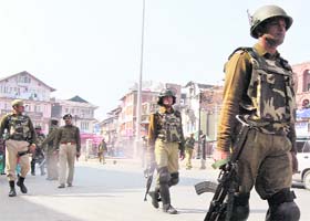KEEPING VIGIL: Security was beefed up across Kashmir on Thursday following a series of grenade attacks across the Valley on Tuesday and Wednesday