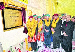 CM PK Dhumal inaugurates the Bhawa augmentation project at Katgaon in Kinnaur district on Friday