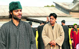 Artistes of the Natrang group stage Choona Hai Aasmaan in the Kashmir valley.